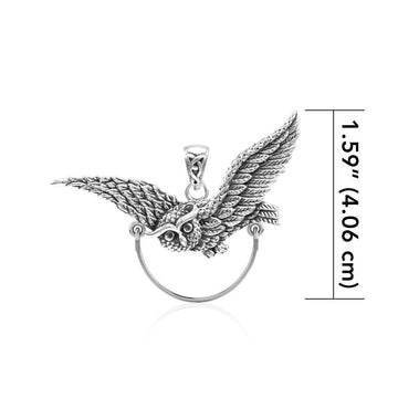 Owl Sterling Silver Charm Holder Pendant TPD5100 - Jewelry